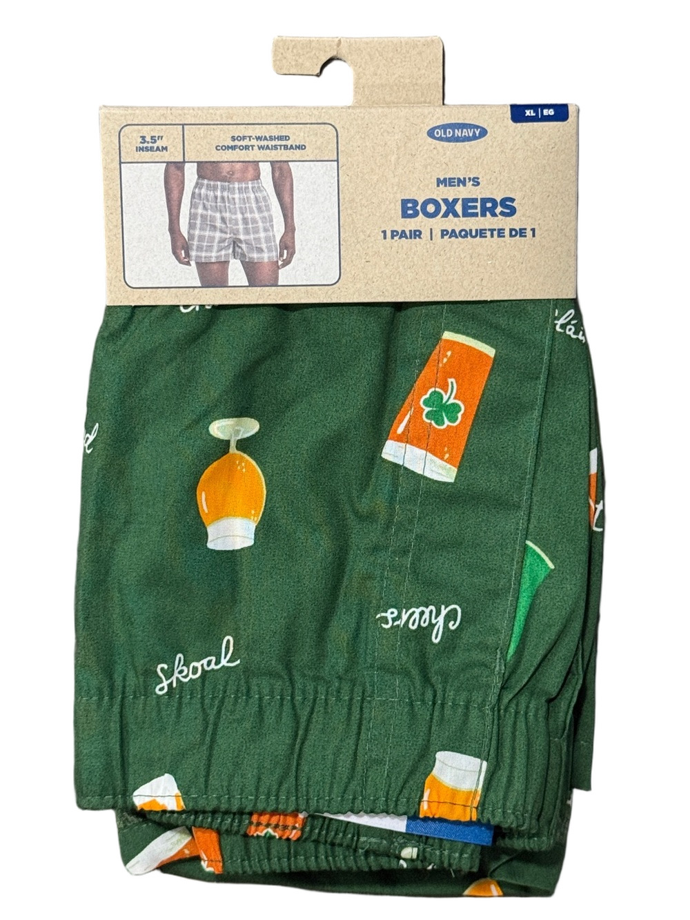 Mens Irish Beers St Patrick's Day Boxer Shorts - Size XL - Old Navy - NWT